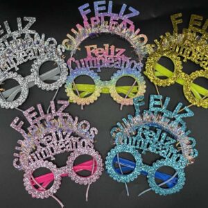 Kit x 2 Vincha feliz cumpleaños y lentes