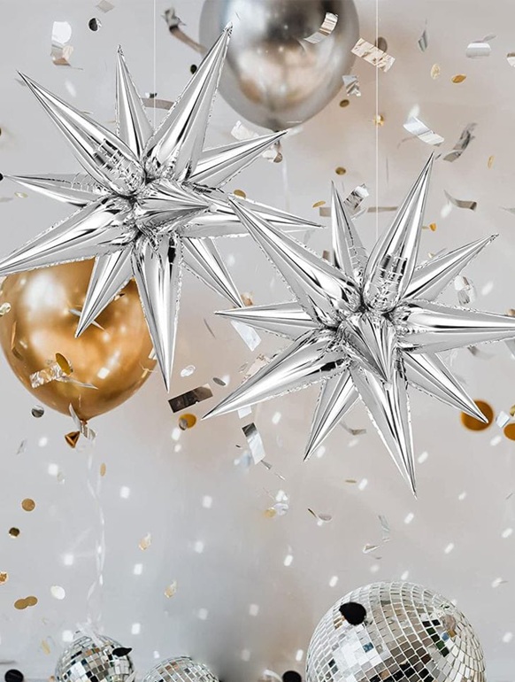 Globo metalizado estrellas de puntas 4D