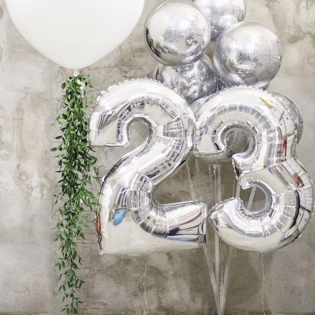 Globo número Plata 32"