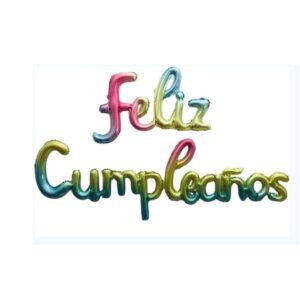 Globo set feliz cumpleaños cursiva