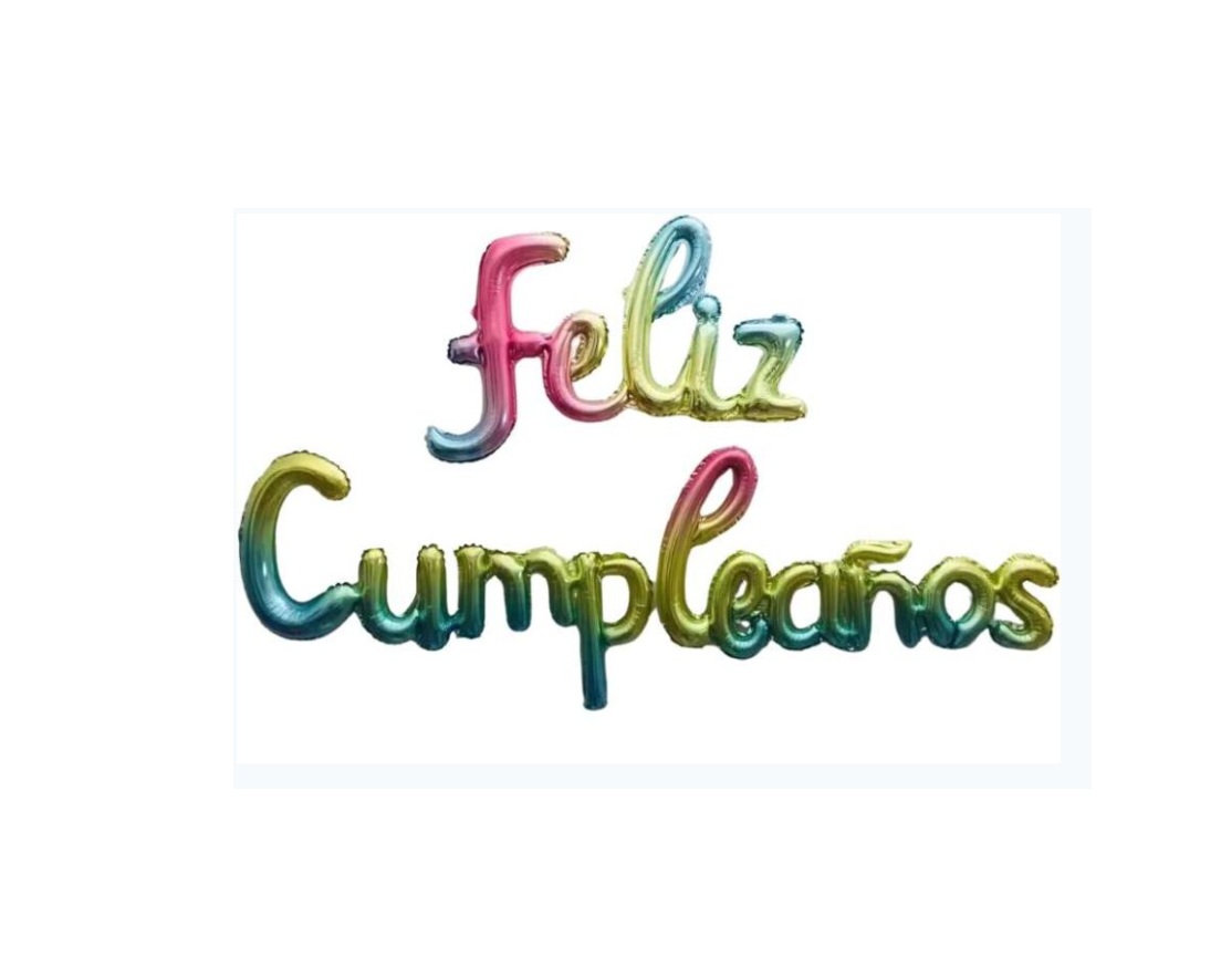 Globo set feliz cumpleaños cursiva