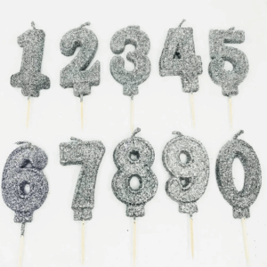 Velas Gibreadas número plata