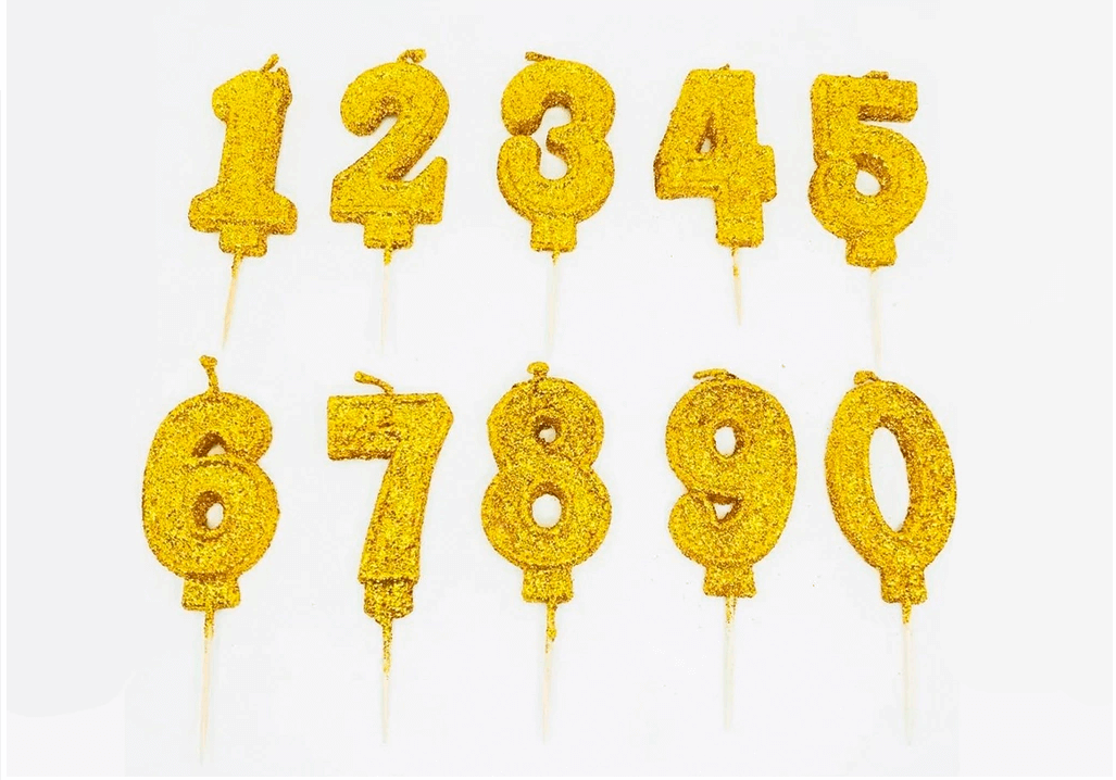 Velas Gibreadas número dorado