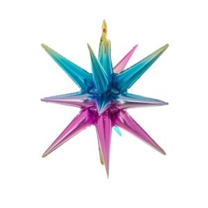 Globo metalizado estrellas de puntas 4D multicolor