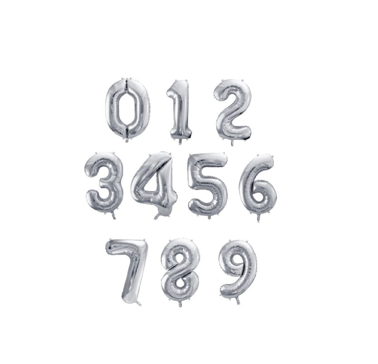 Globo numero metalizado 1 metro plata