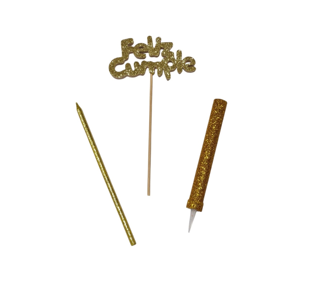 Set de torta: topper + vela + bengala