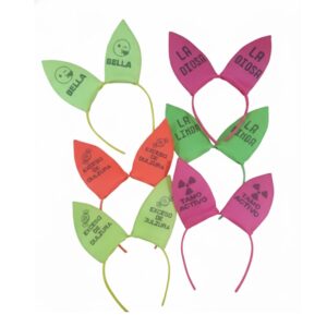 Vincha tela orejas con frase